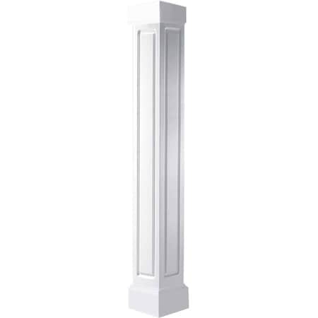 Ekena Millwork Craftsman Classic Square Non-Tapered Raised Panel Column w/ Mission Capital & Mission Base EC1208ENRMIMI
